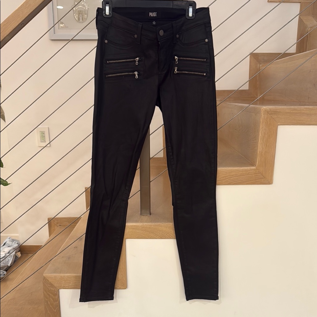 Paige Black Denim With Zipper Accents